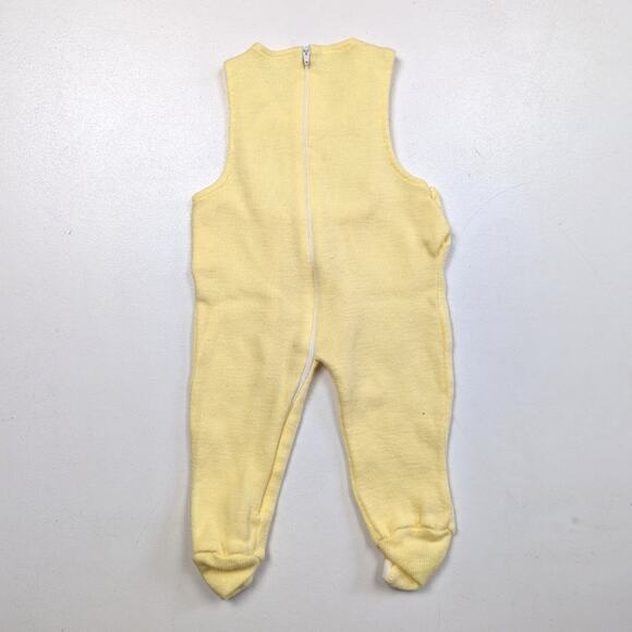 Vintage Romper Baby Size 0-3m Yellow House Knit Footie - Picture 3 of 6